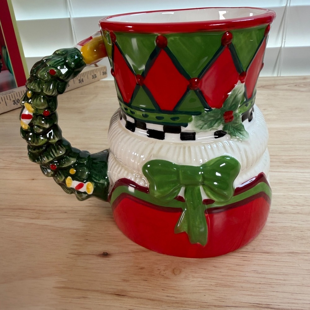 Spode Christmas Tree Nutcracker Toby Red Ceramic Collectible Mug - Lot of 2 - Picture 8 of 10